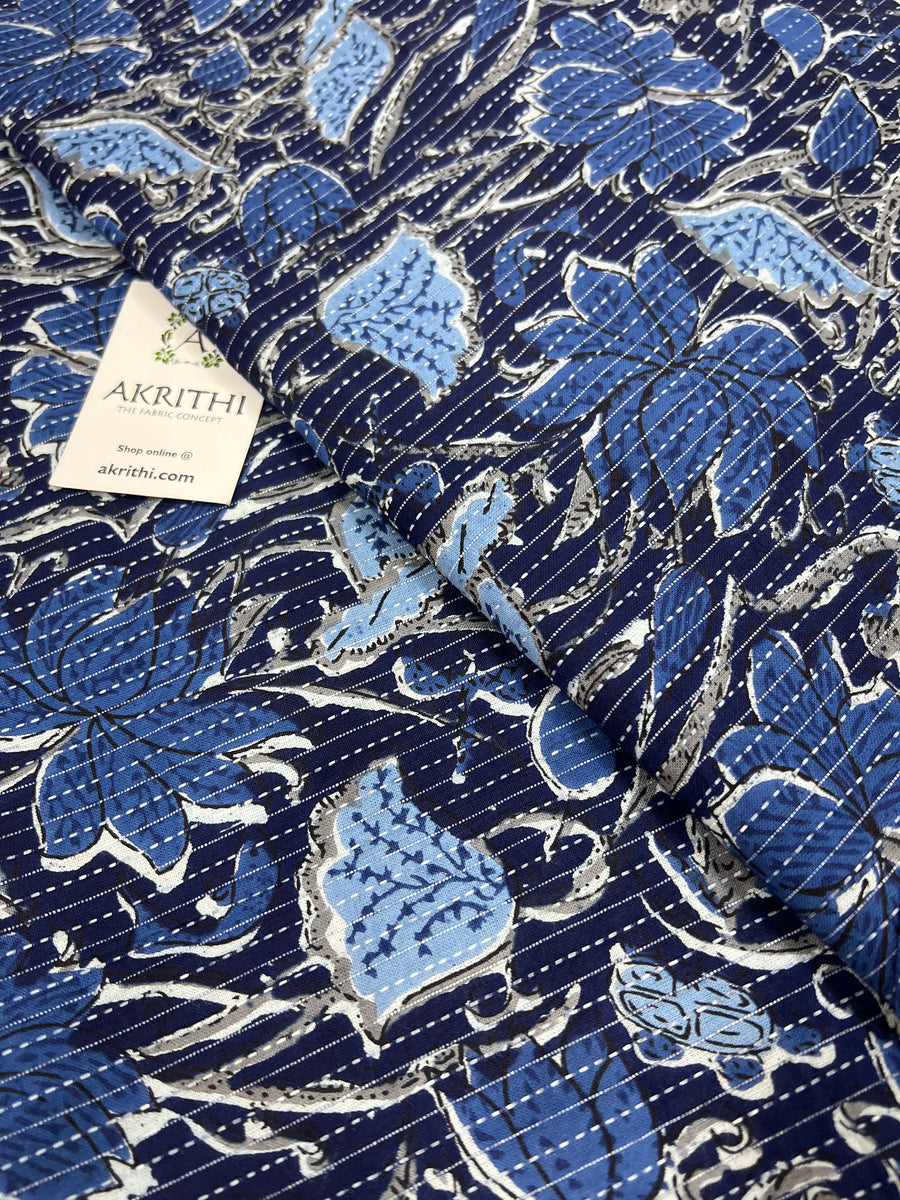 Printed Kantha pure cotton fabric