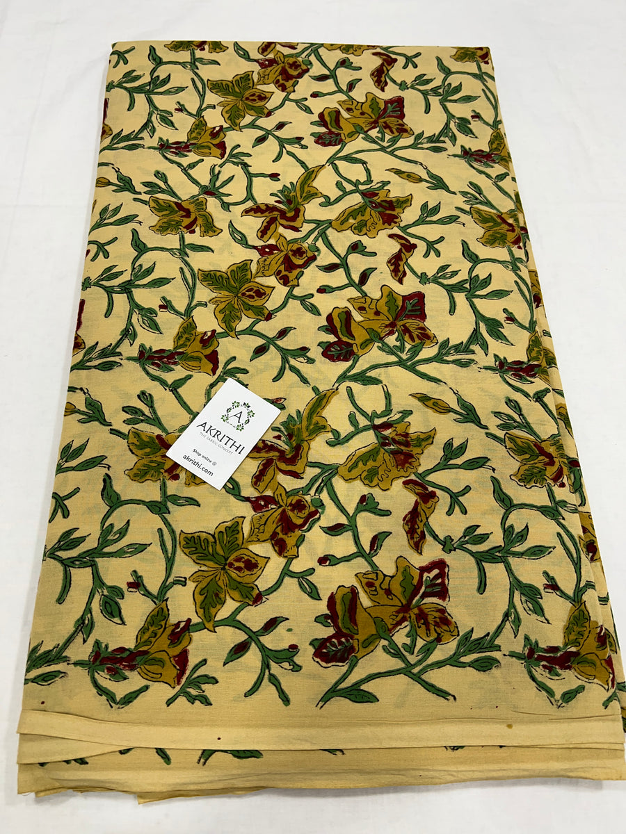 Hand block Printed pure cotton fabric