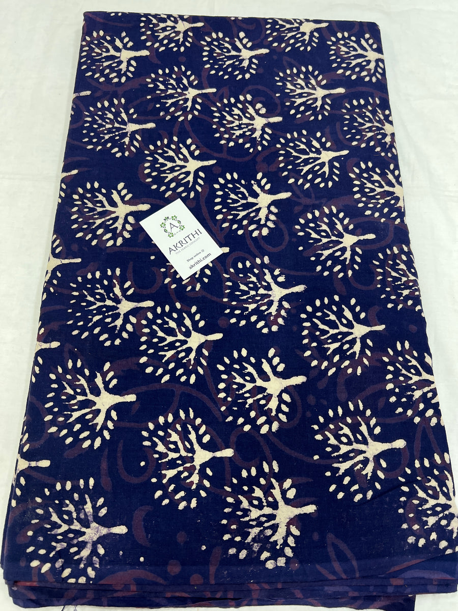 Indigo Printed pure cotton fabric