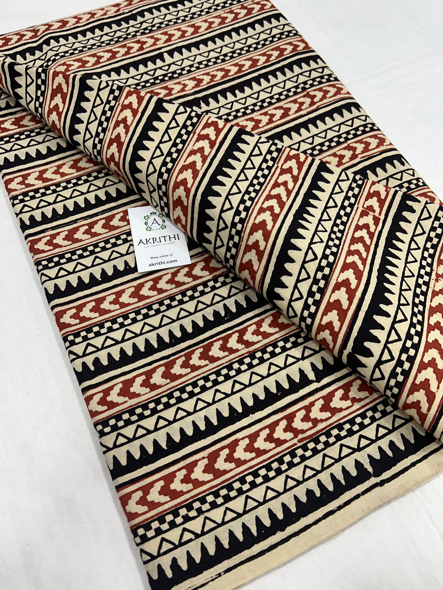 Hand block Printed pure cotton fabric