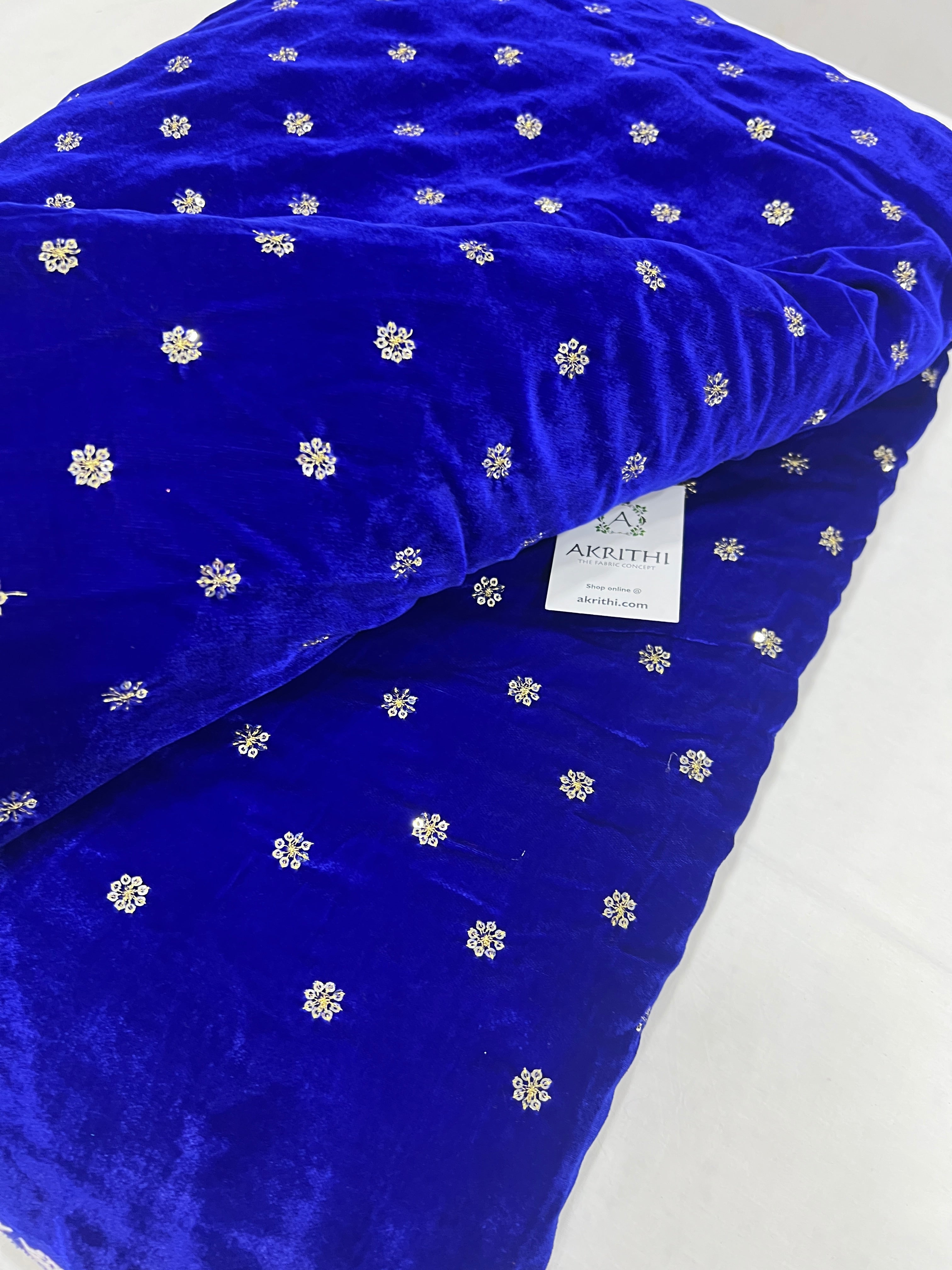 Buy velvet embroidery fabric online Embroidered designer fabrics