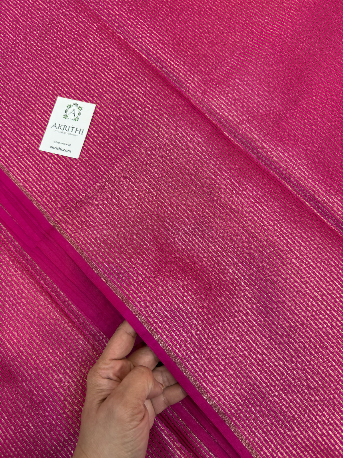 Pure Banarasi brocade striped antique zari fabric