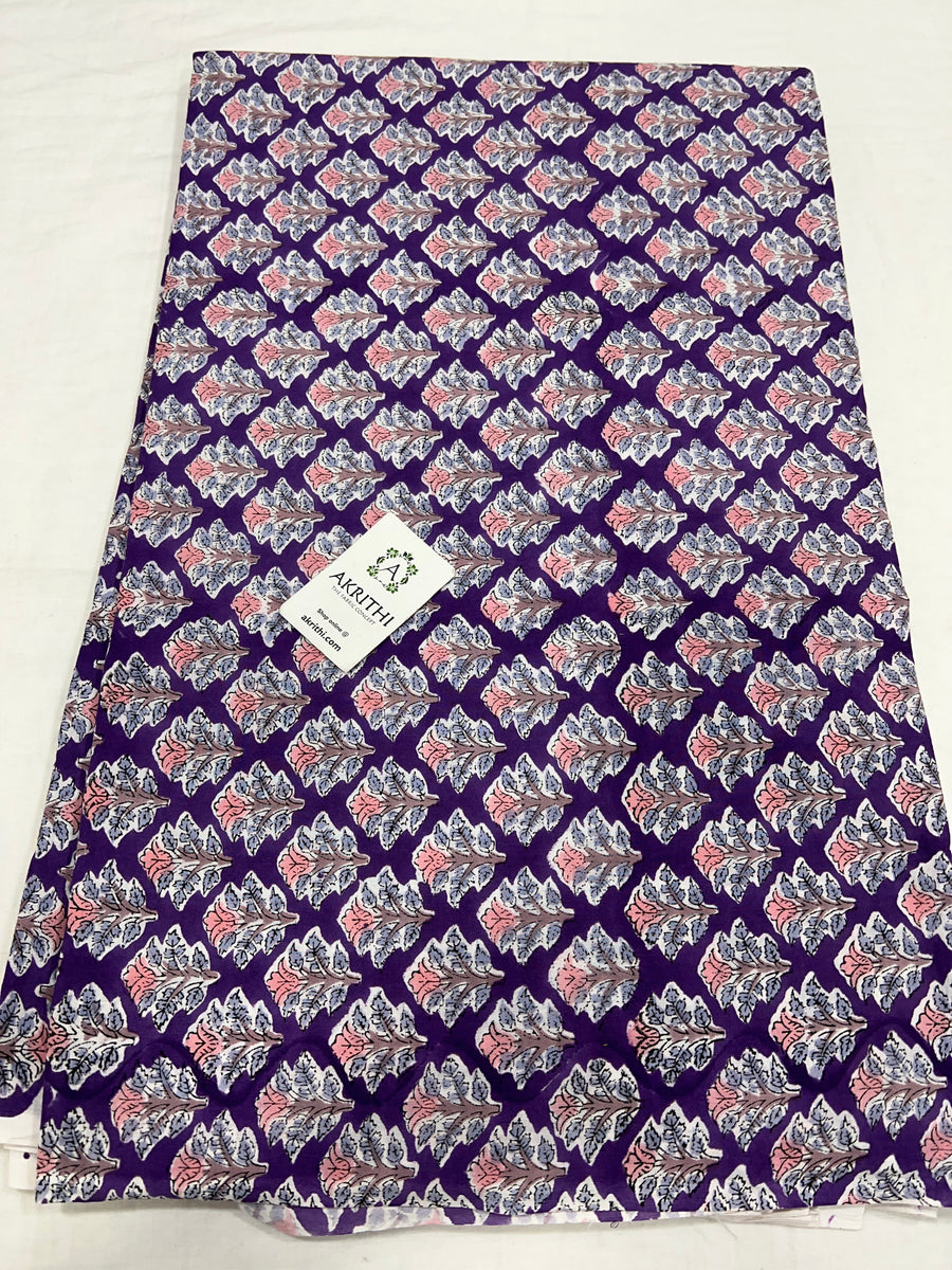 Hand block Printed pure cotton fabric