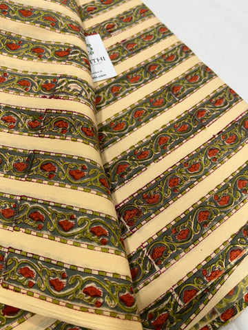 Hand block Printed pure cotton fabric