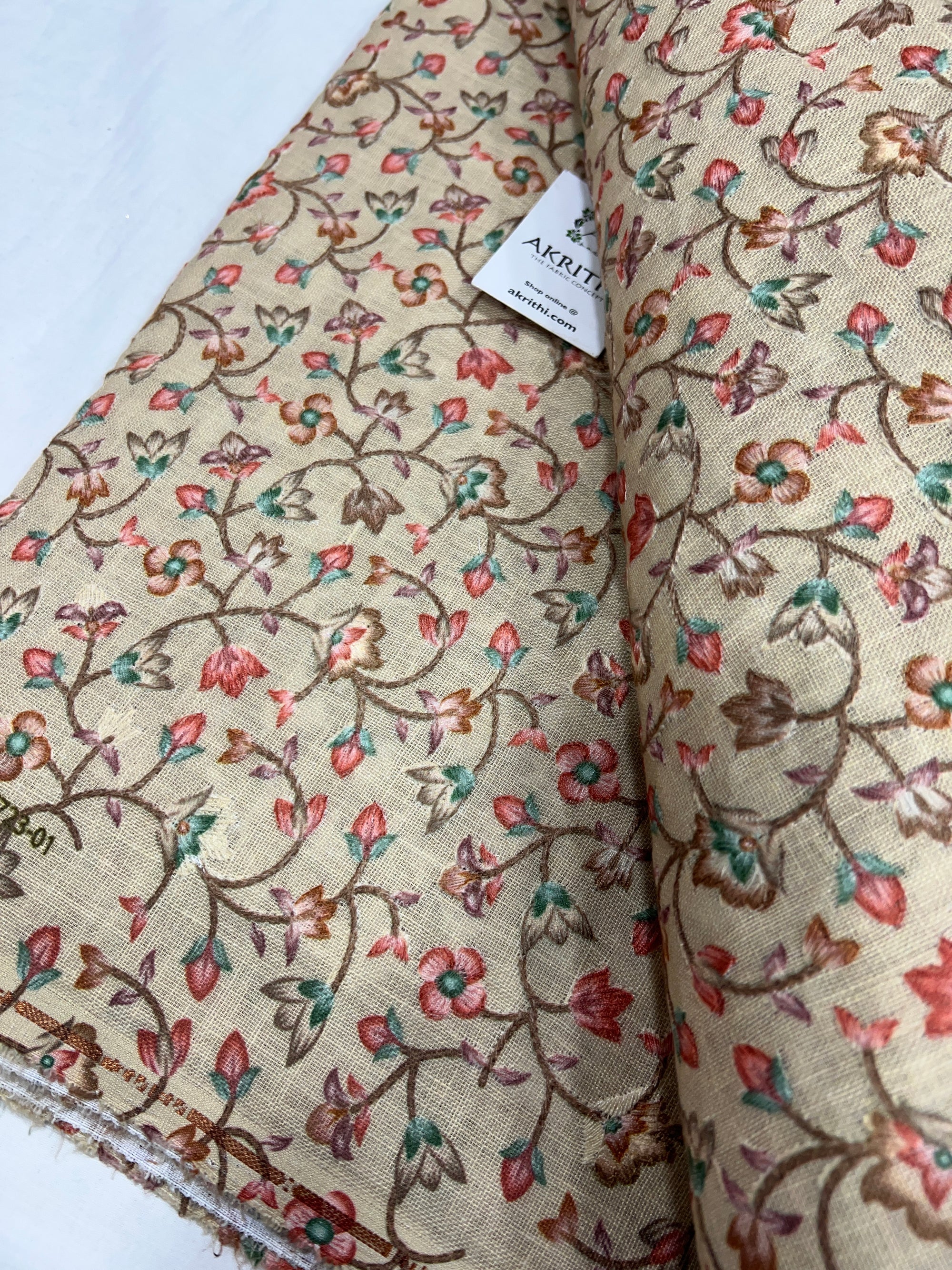 Linen embroidered fabric