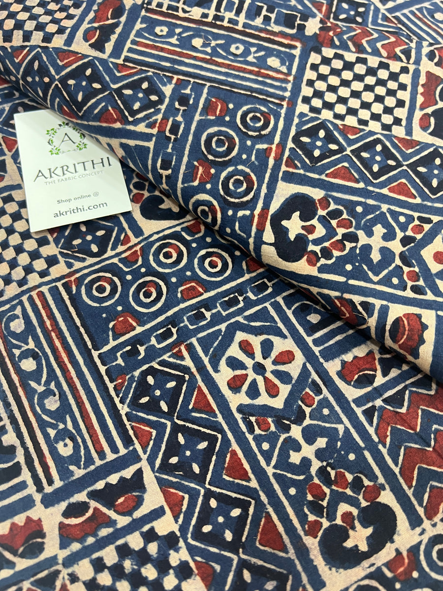 Ajrakh pure cotton fabric