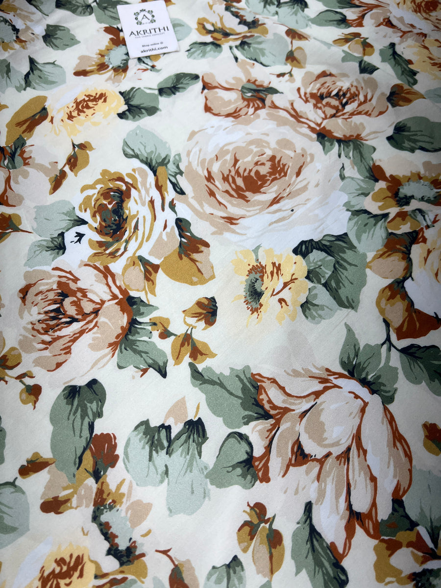 Printed pure muslin fabric