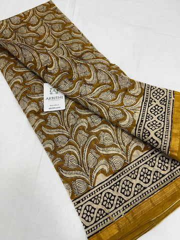 Block printed Chanderi dupatta