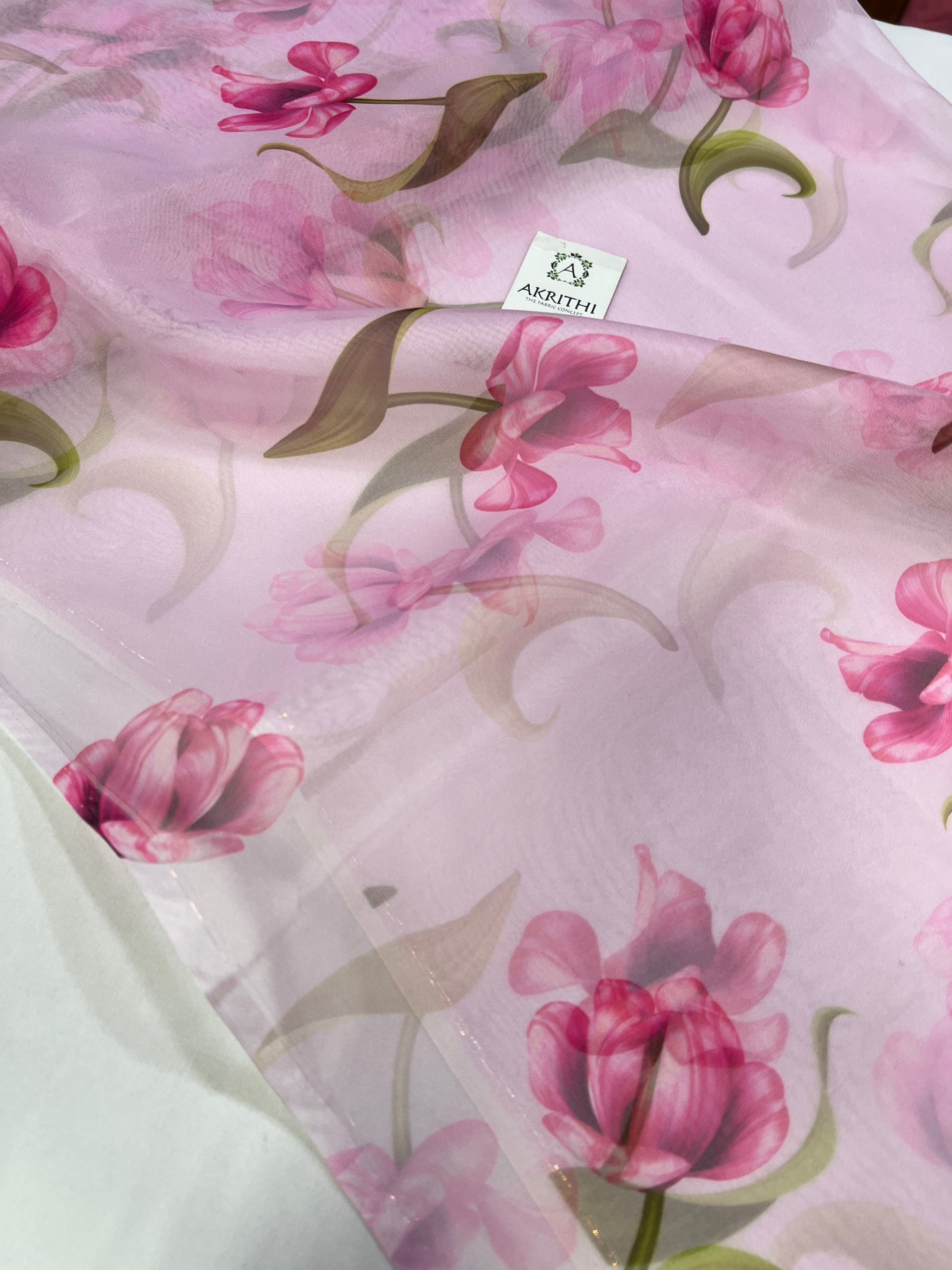 Digital floral Printed organza fabric