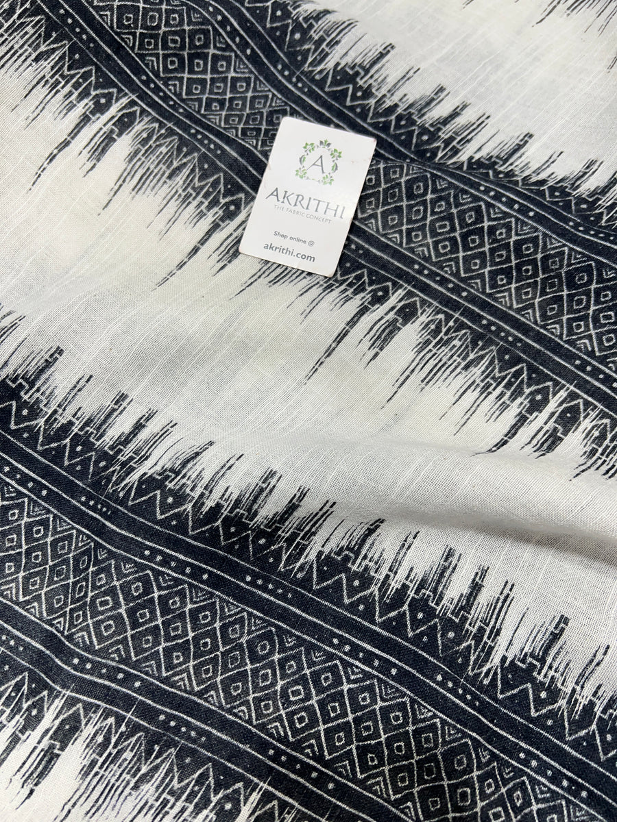 Digital Printed pure linen twill cotton fabric
