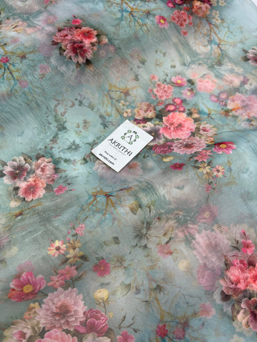 organza digital print fabric