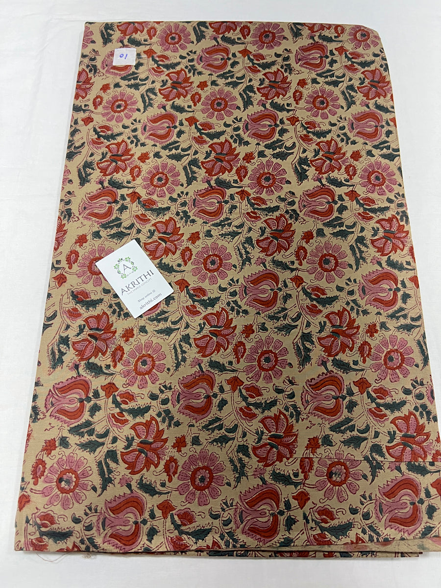 Hand block Printed pure cotton fabric