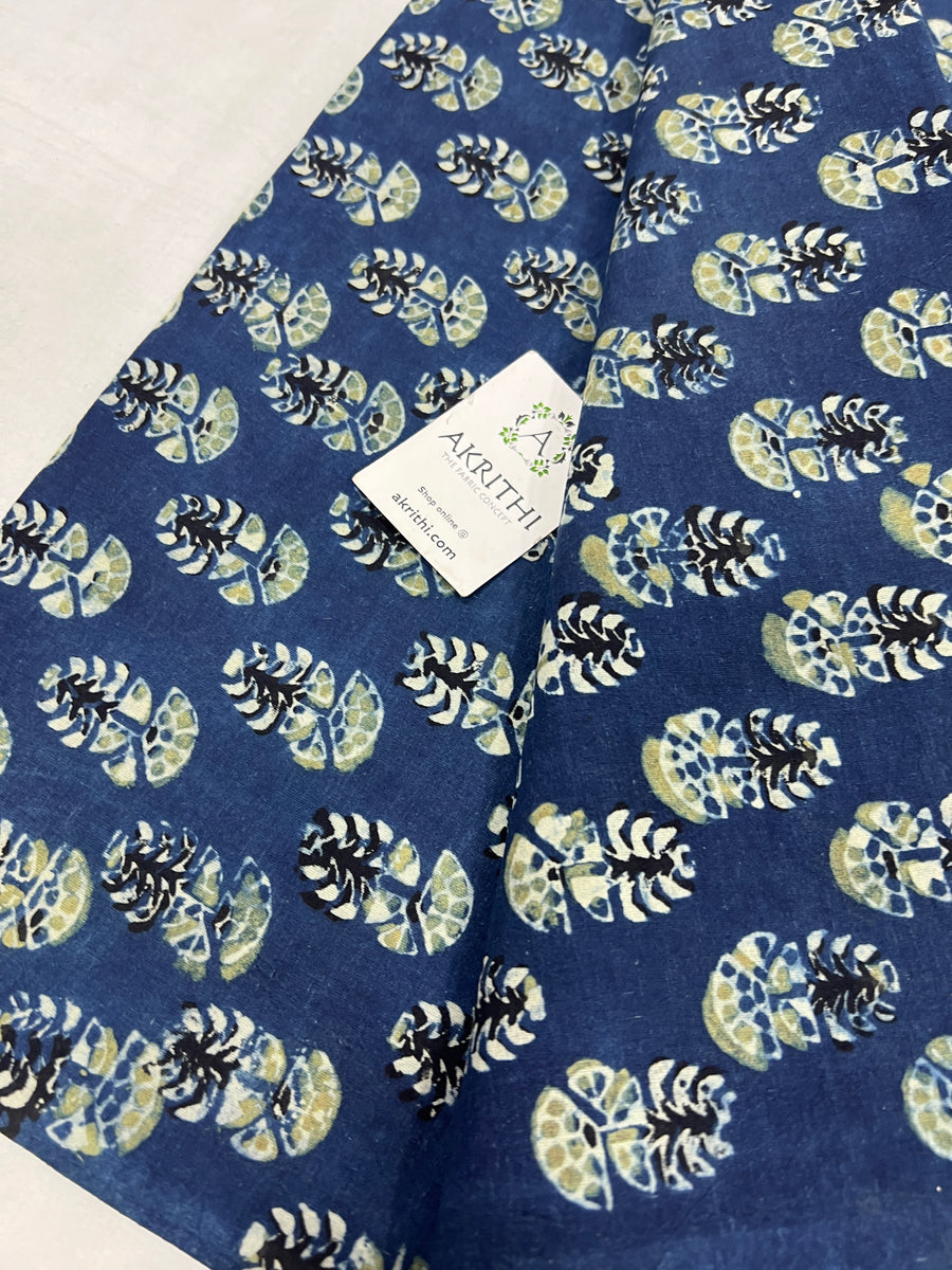 Ajrakh hand block printed pure cotton fabric