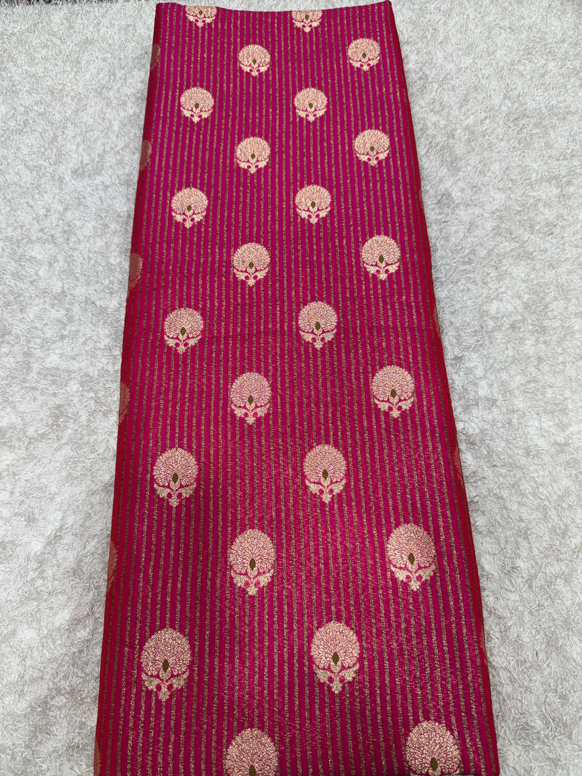 Pure Banarasi brocade with meena butti antique zari fabric
