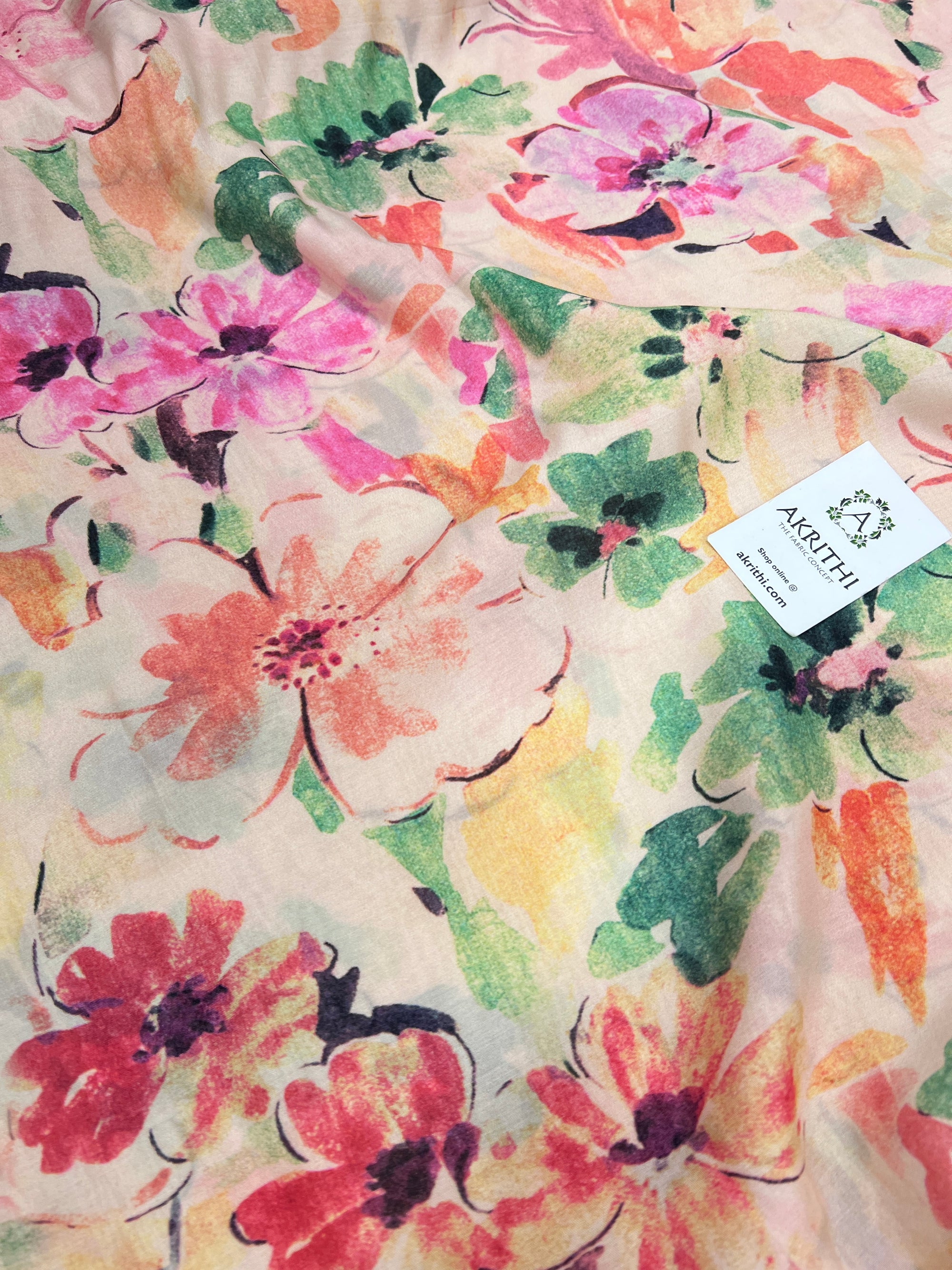 Printed pure muslin fabric