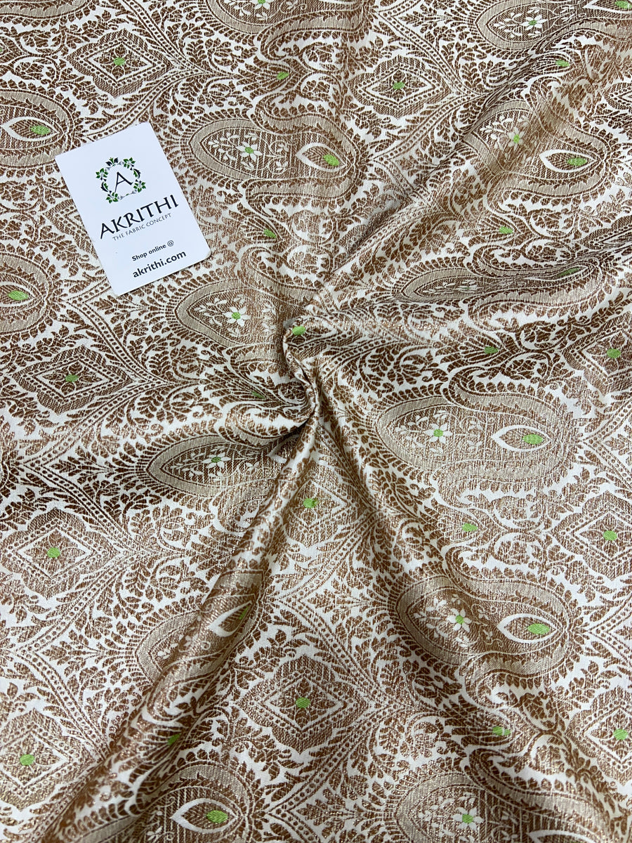 Banarasi brocade fabric antique zari 70 cms cut