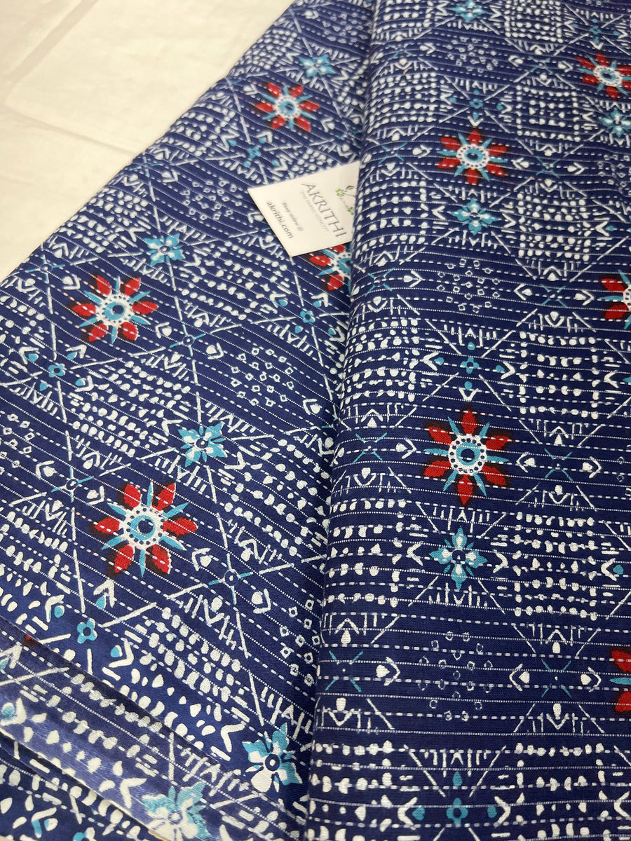 Printed Kantha pure cotton fabric