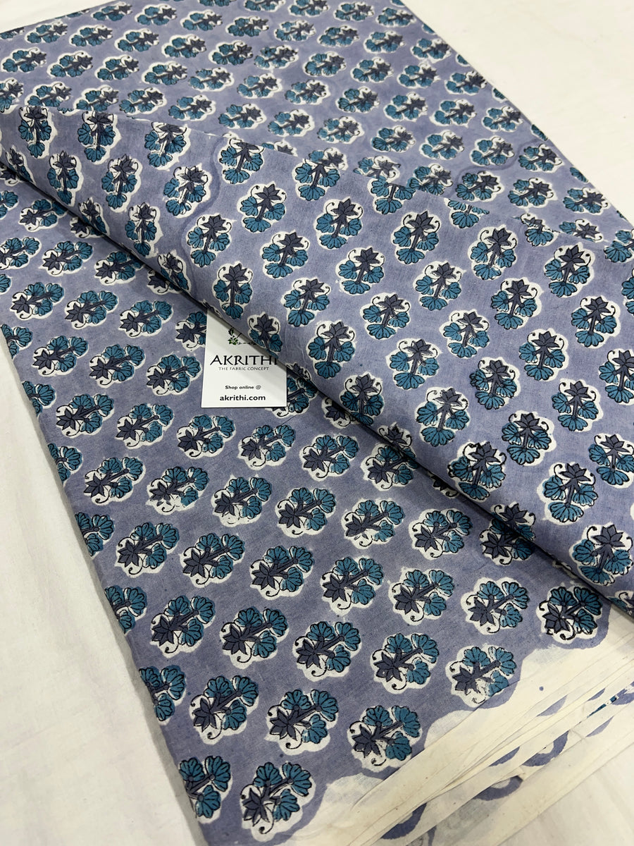 Hand block Printed pure cotton fabric