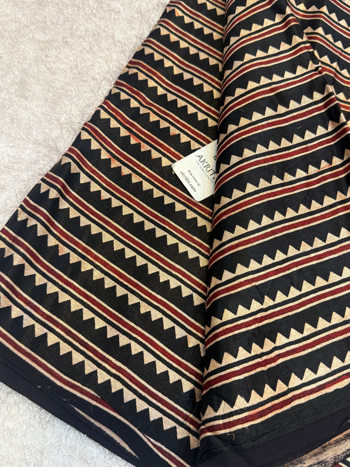 Ajrakh pure mashru silk fabric