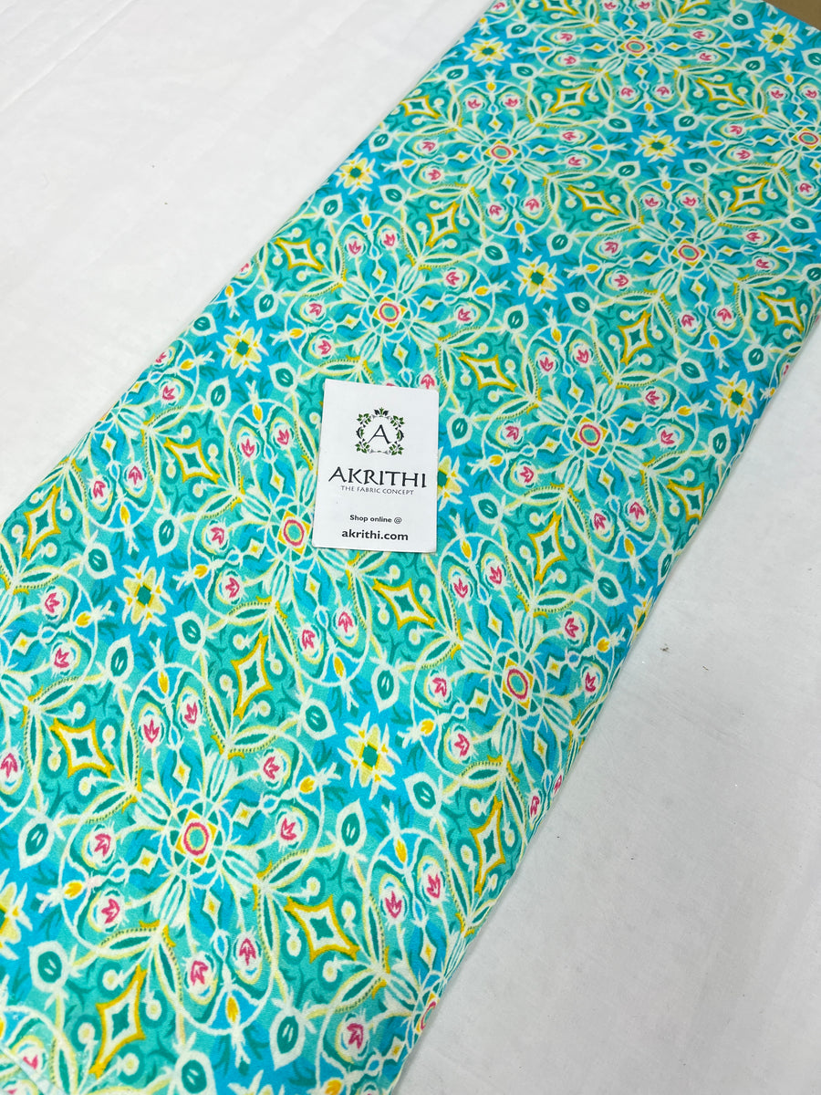 Printed pure muslin fabric