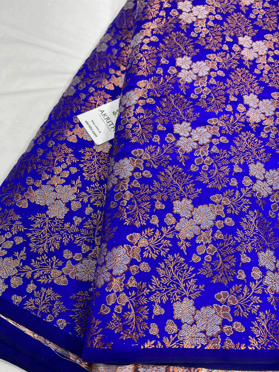 Banarasi brocade fabric with copper zari