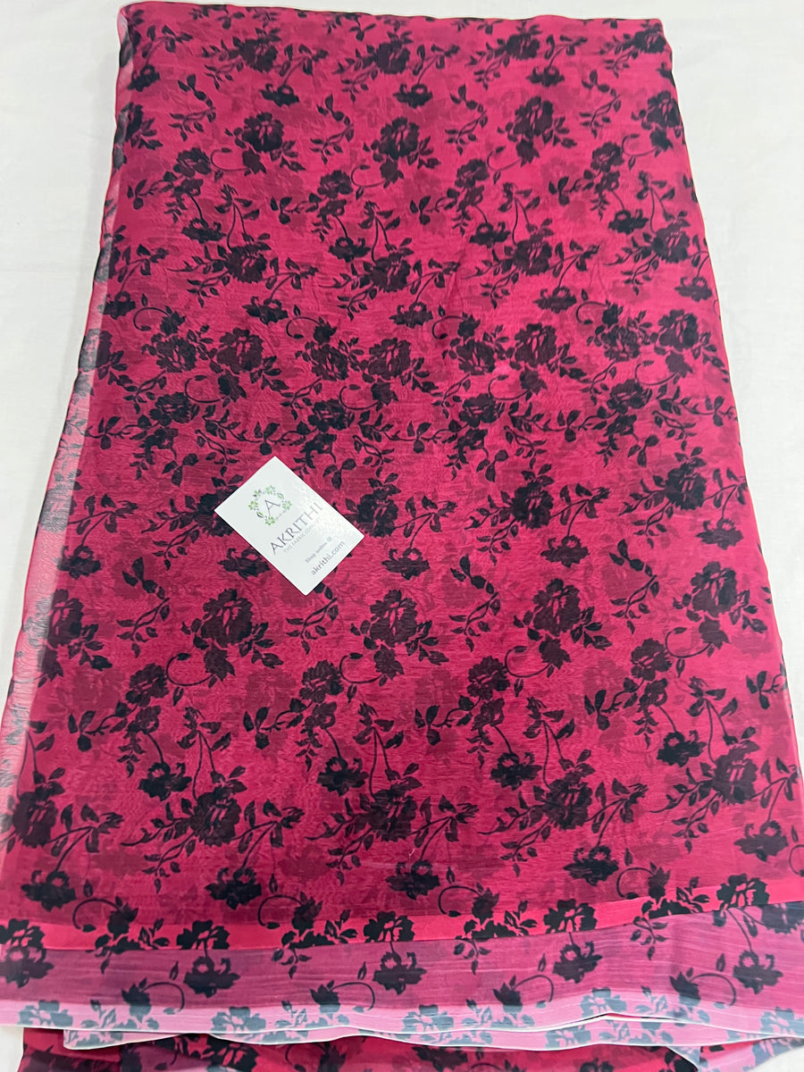 Digital floral printed chiffon fabric