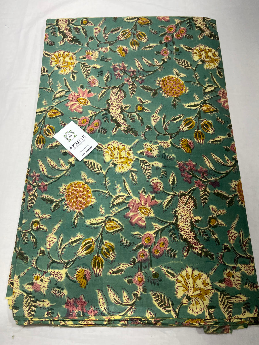 Hand block Printed pure cotton fabric