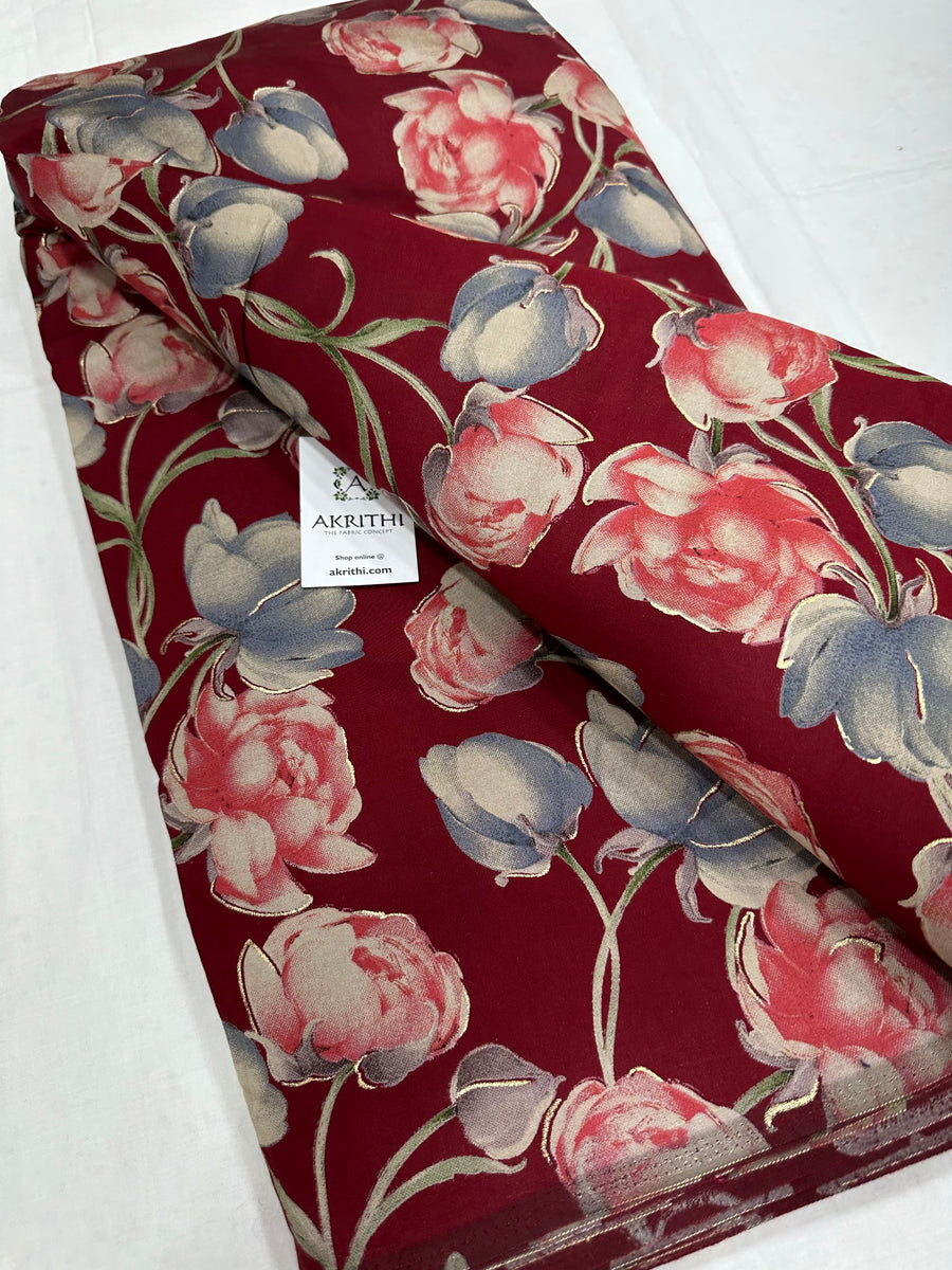 Printed silk fabric