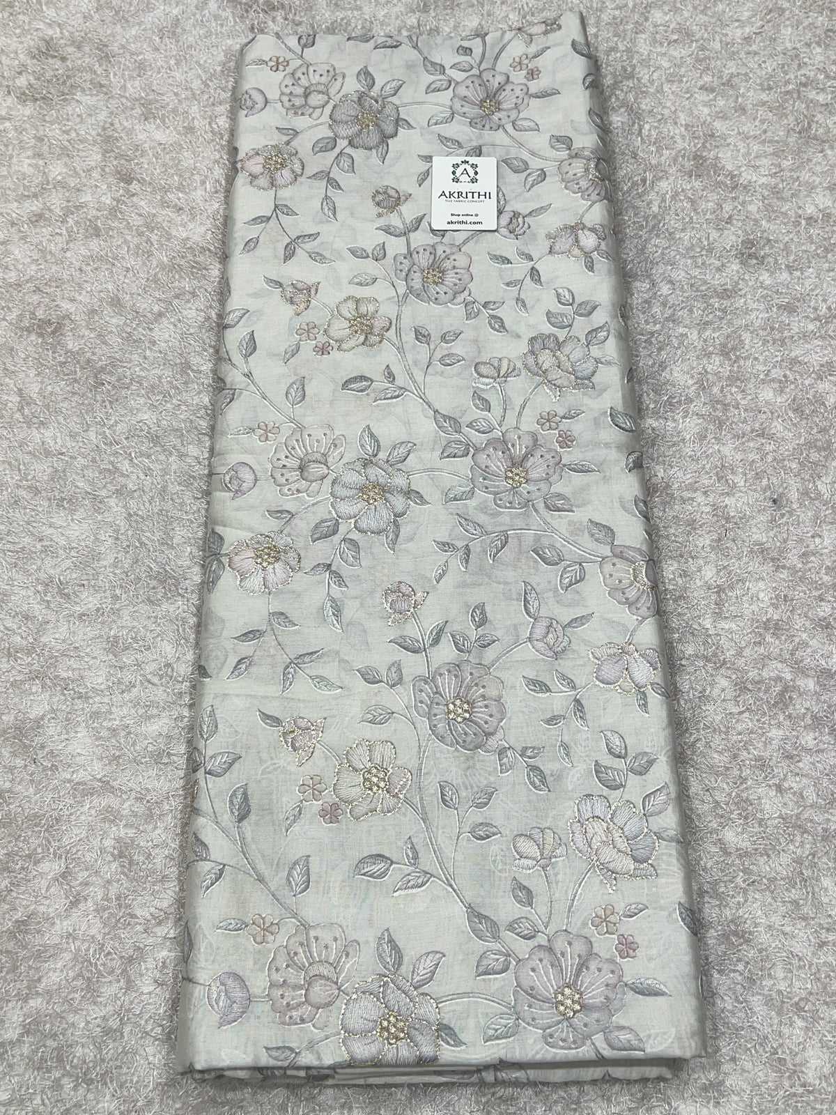 Embroidered Pure Munga Silk Fabric
