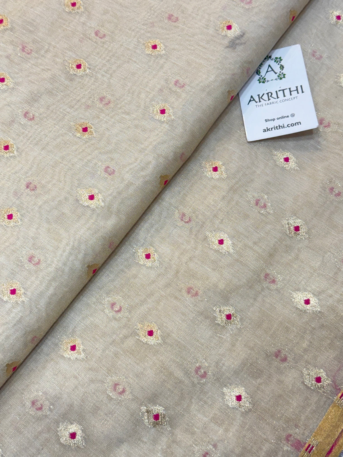 Dyeable banarasi Pure silk chanderi tissue meena butti fabric