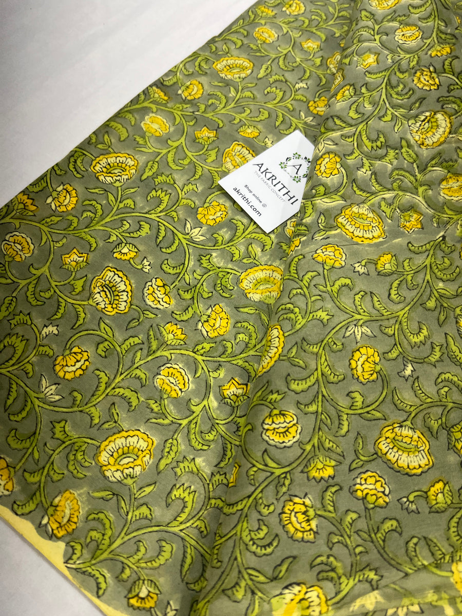 Hand block Printed pure cotton fabric