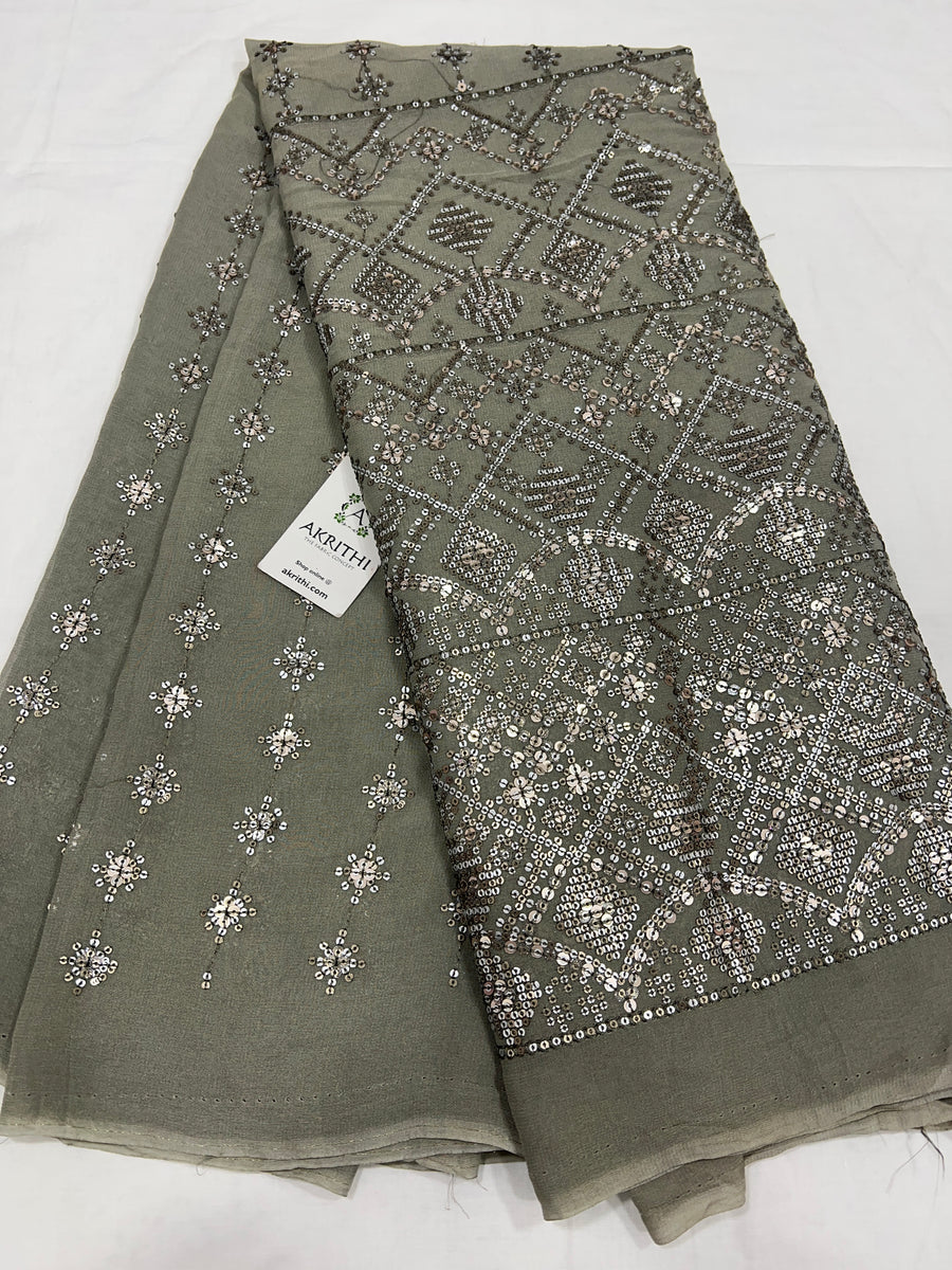 Embroidered pure Georgette fabric