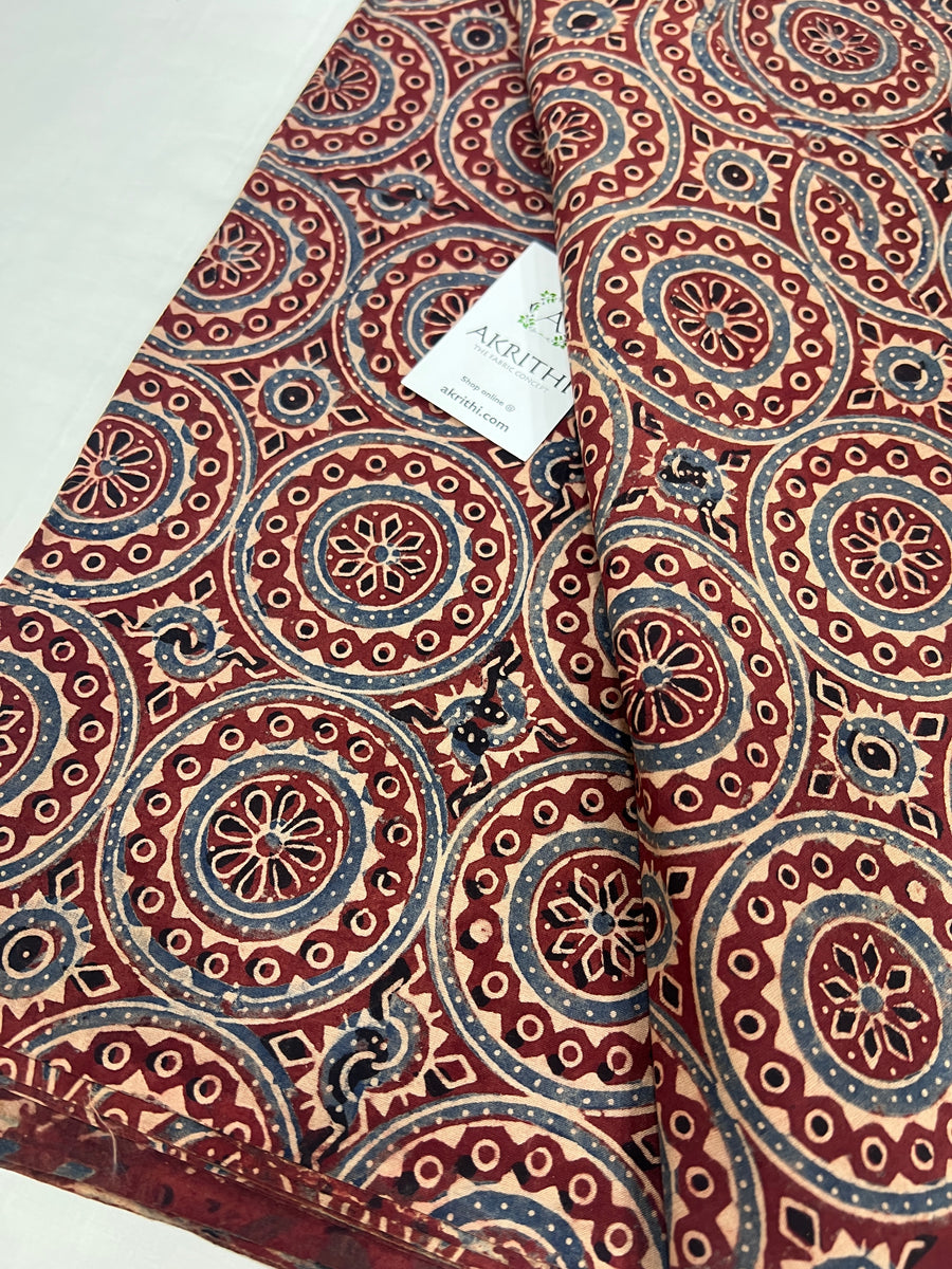 Ajrakh pure cotton fabric