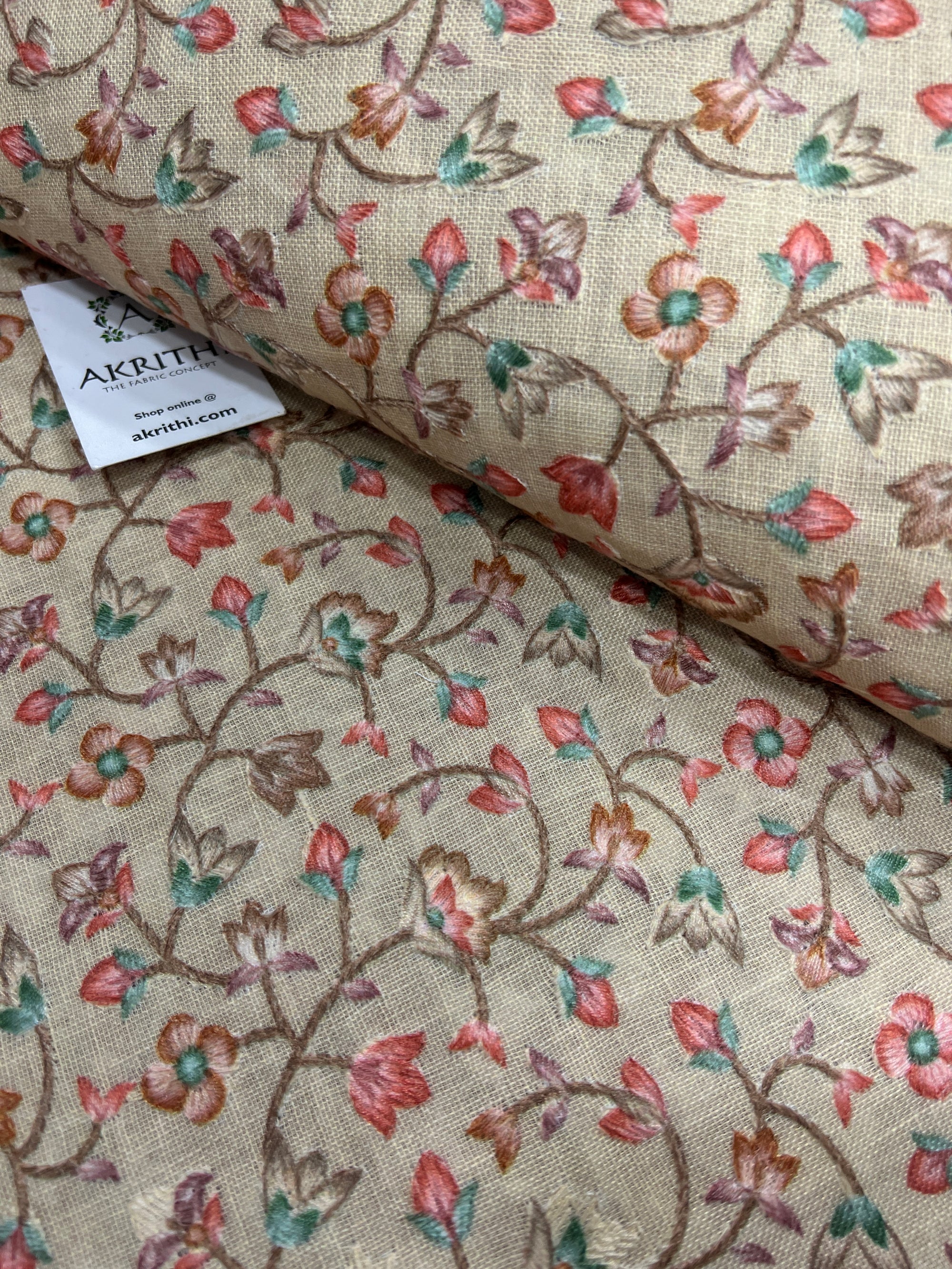 Linen embroidered fabric