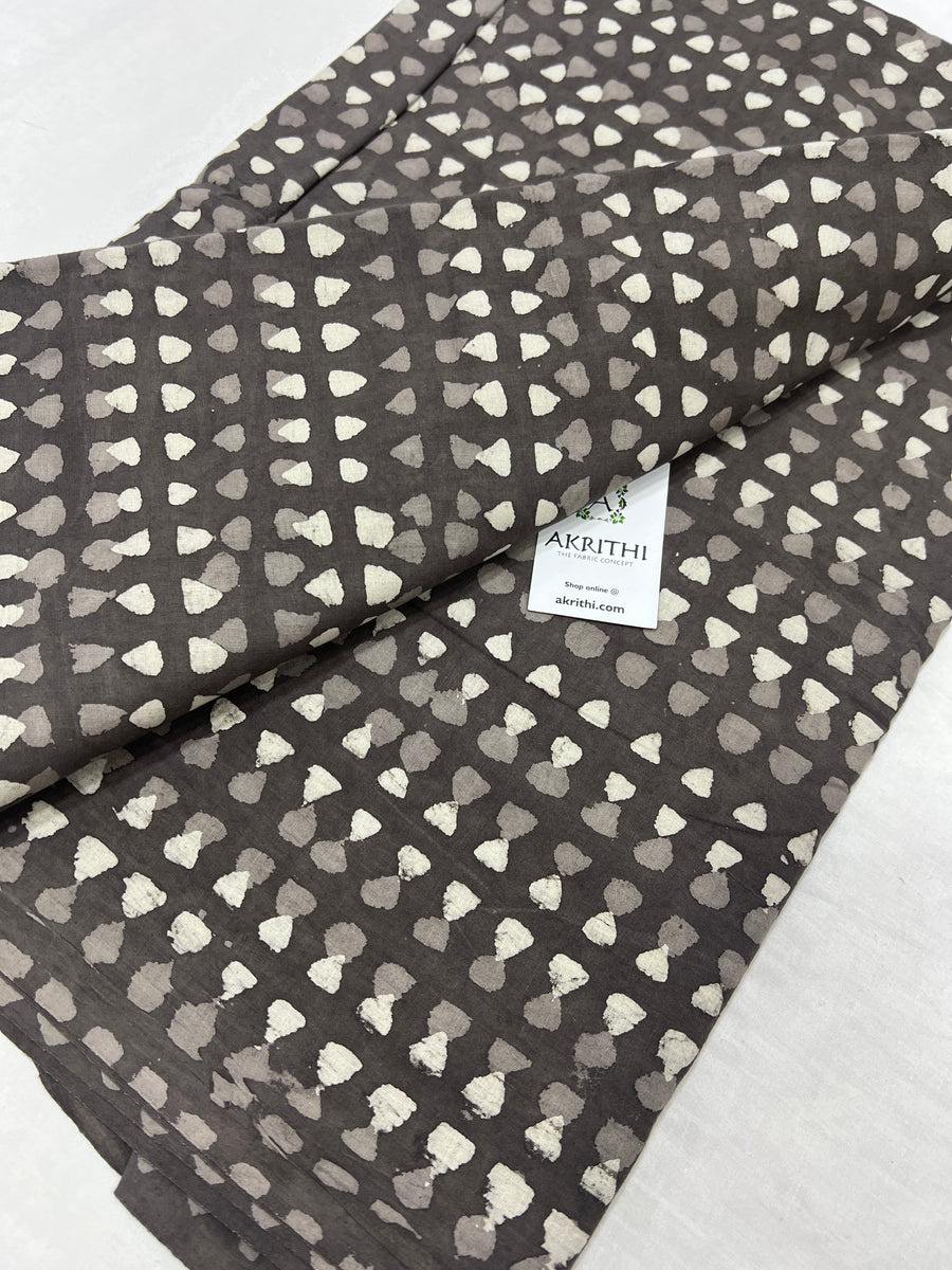 Dabu block Printed pure cotton fabric