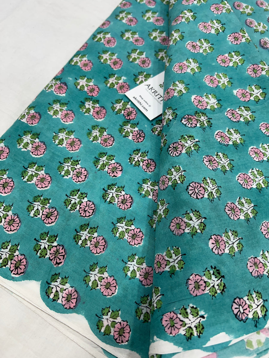 Hand block Printed pure cotton fabric