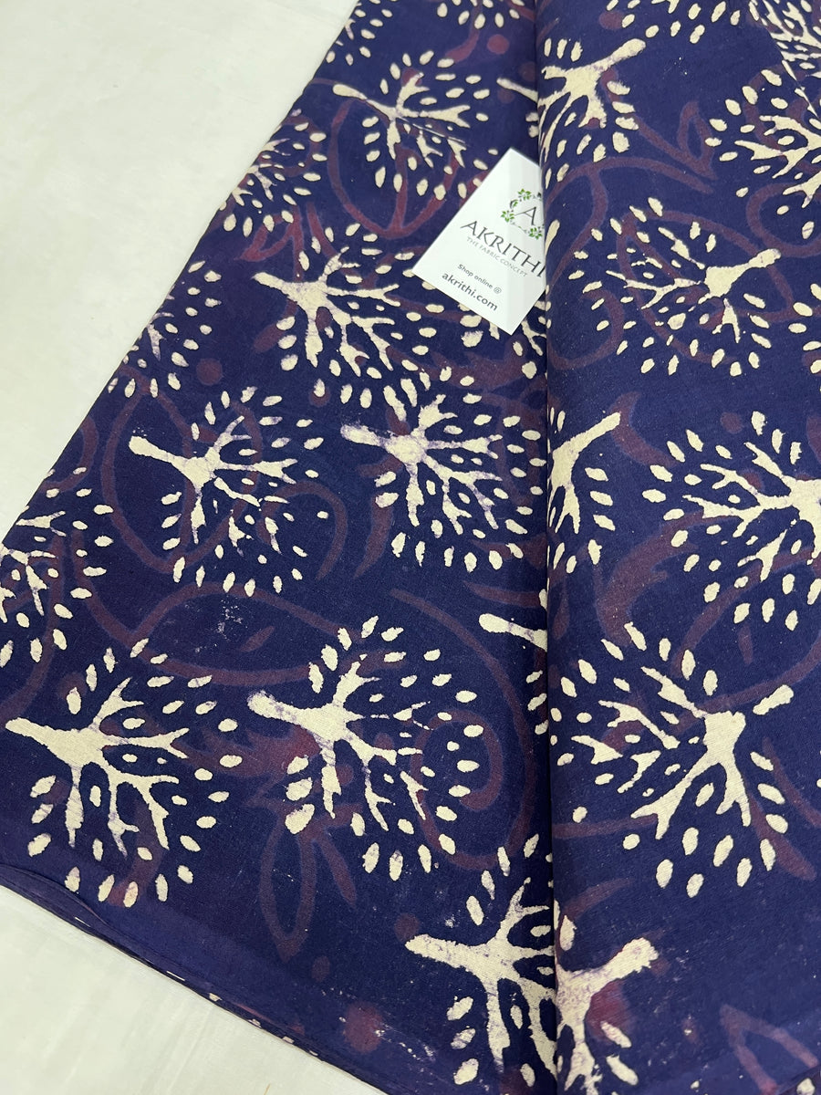 Indigo Printed pure cotton fabric