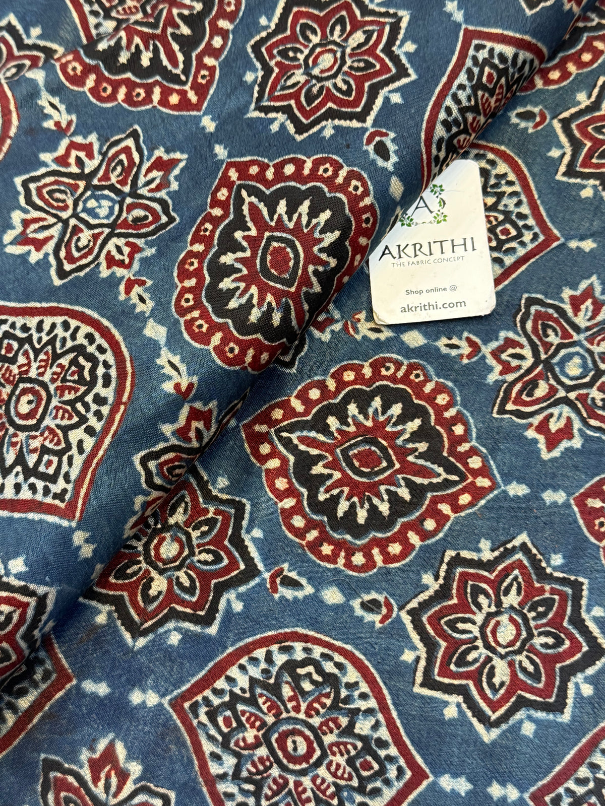 Ajrakh pure mashru silk fabric
