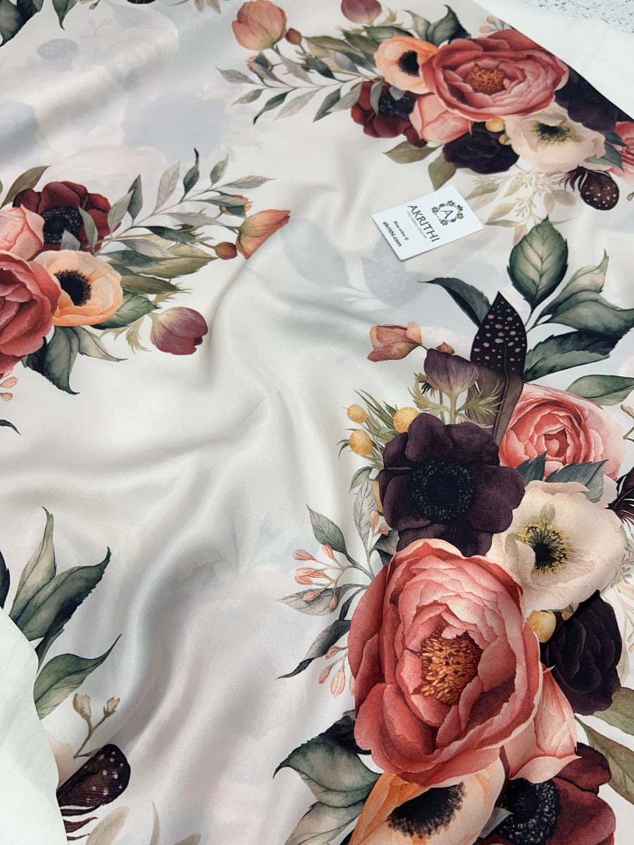 Digital printed modal satin fabric