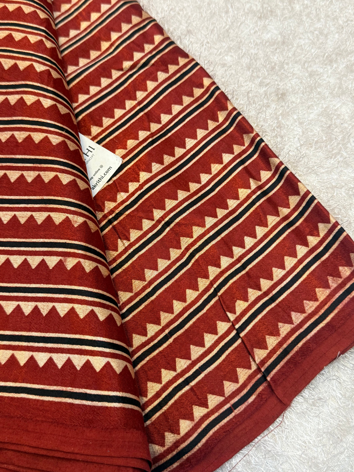Ajrakh pure mashru silk fabric
