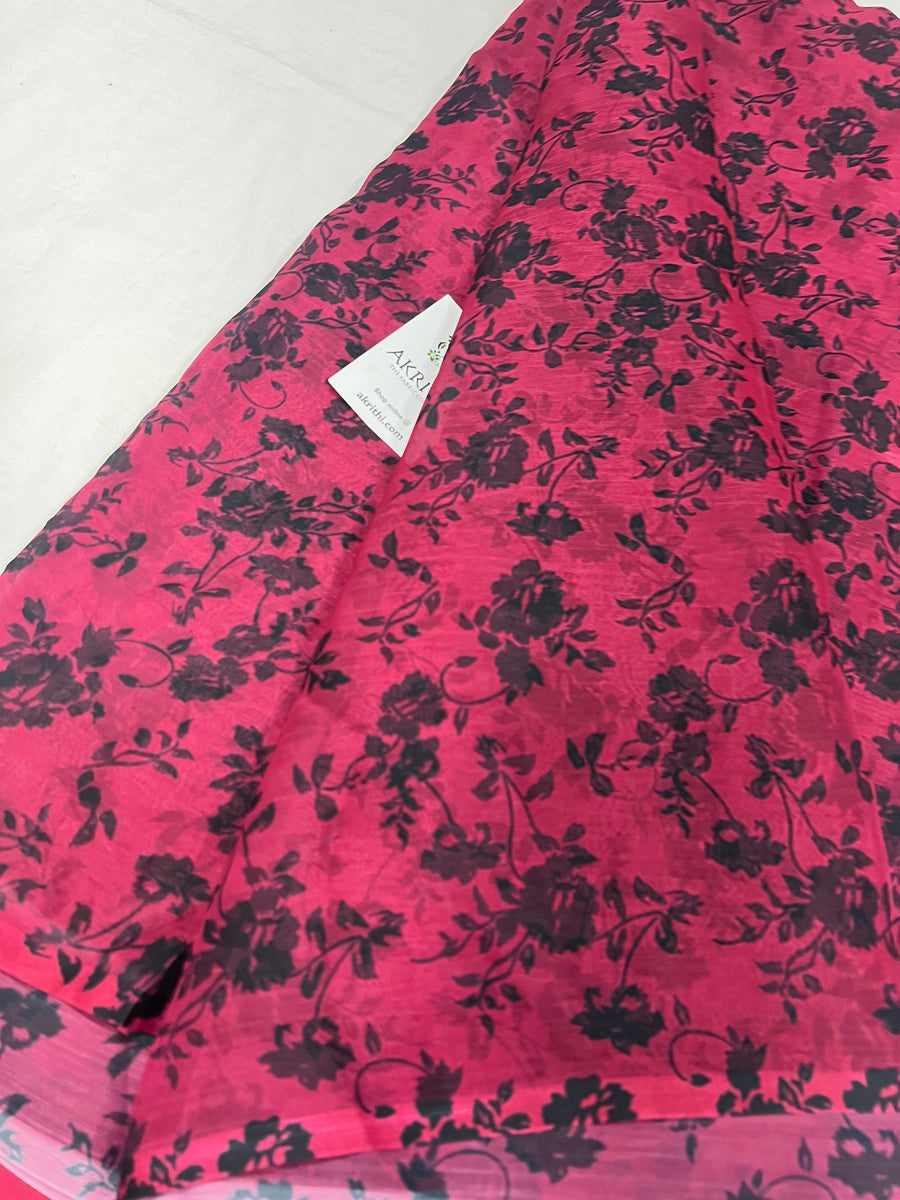 Digital floral printed chiffon fabric