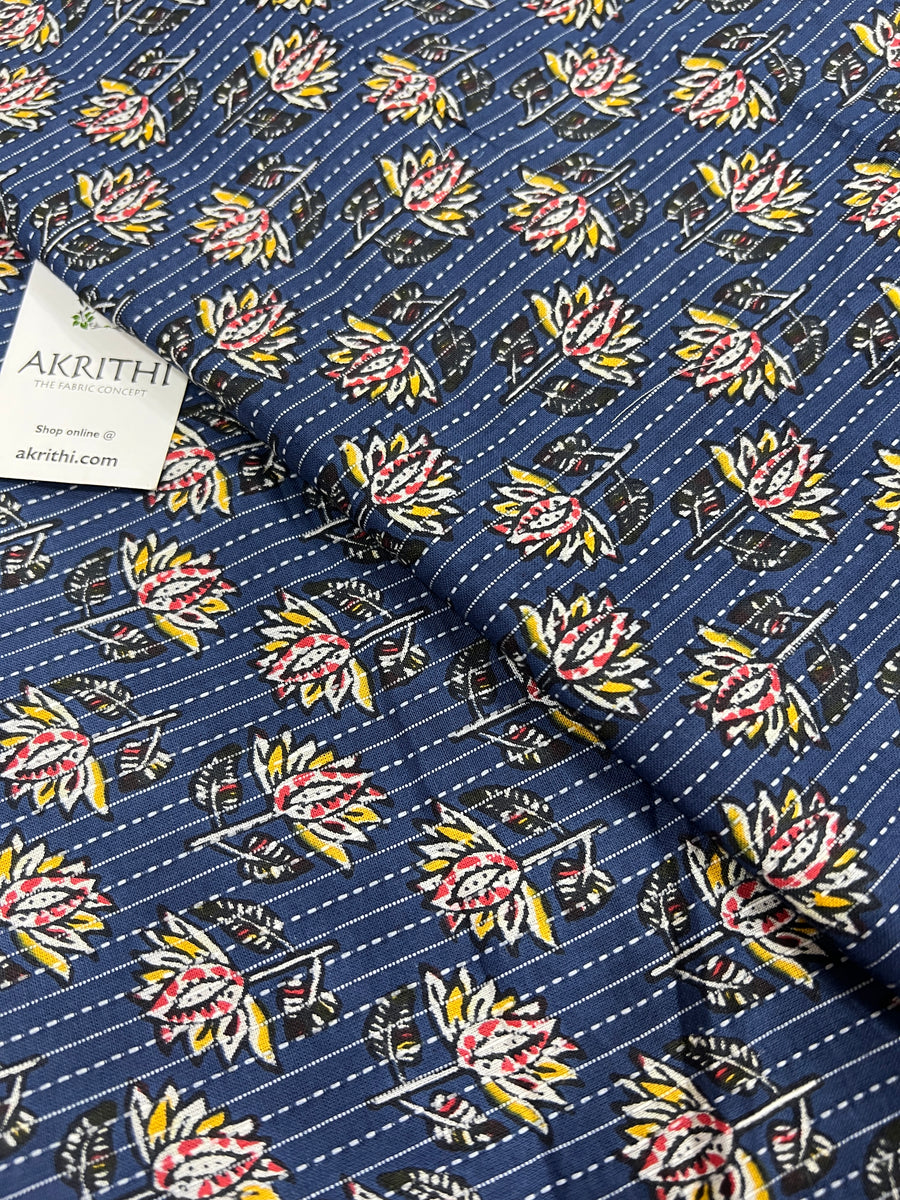 Printed Kantha pure cotton fabric