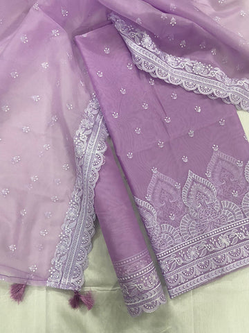 Banarasi organza Chikankari suits