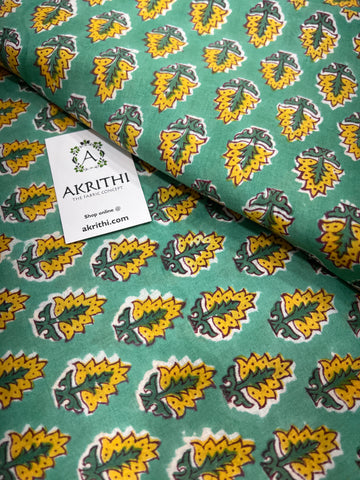 Hand block Printed pure cotton fabric