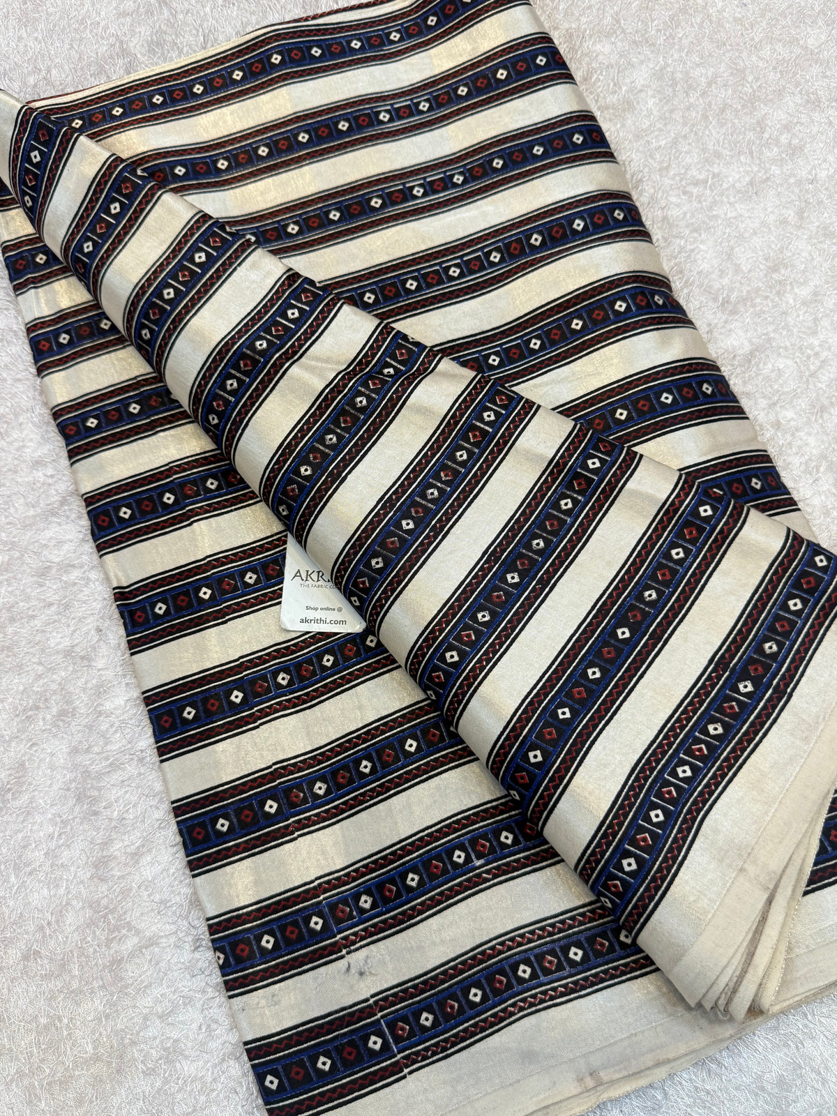 Ajrakh pure mashru silk fabric
