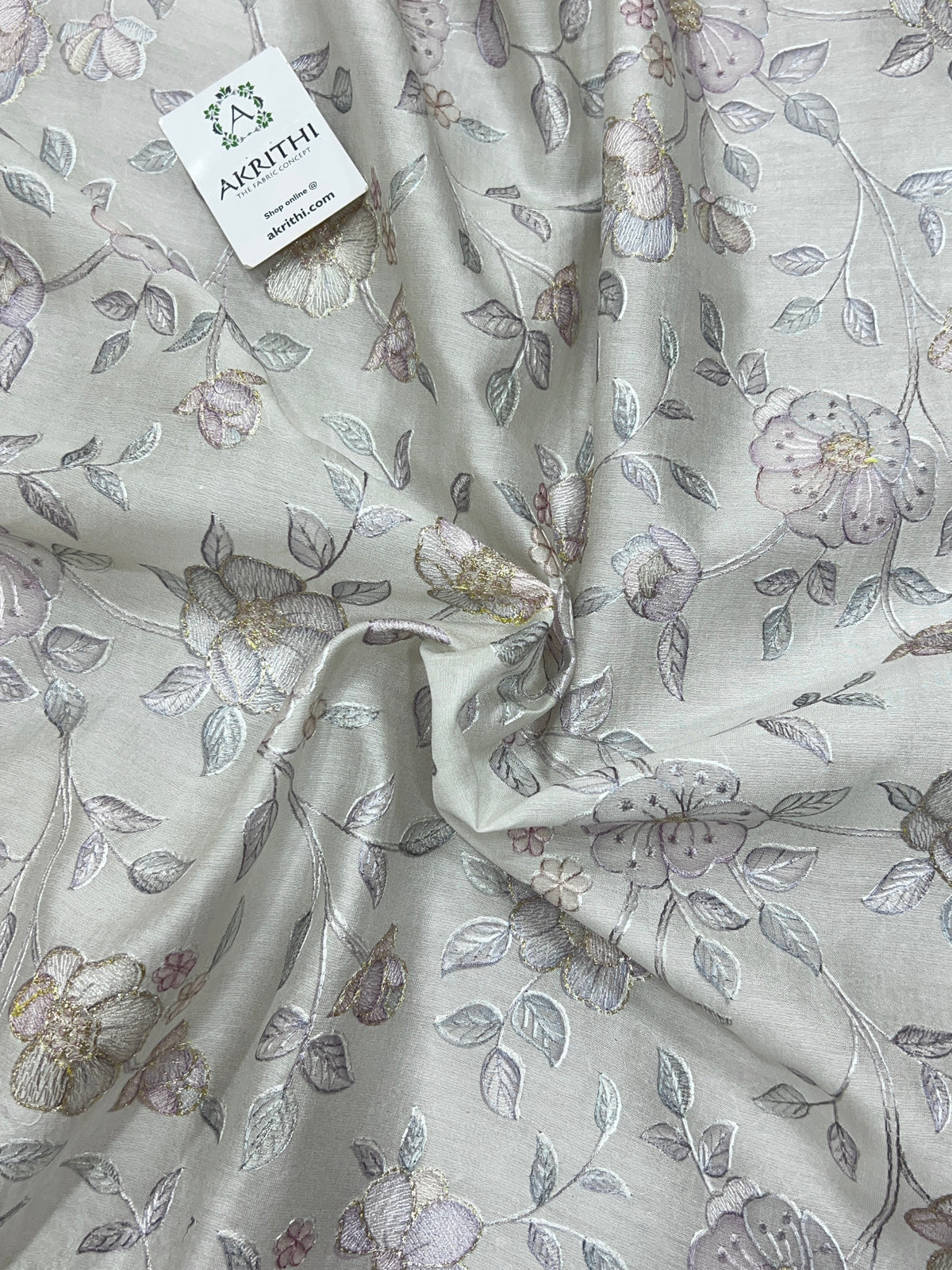 Embroidered Pure Munga Silk Fabric