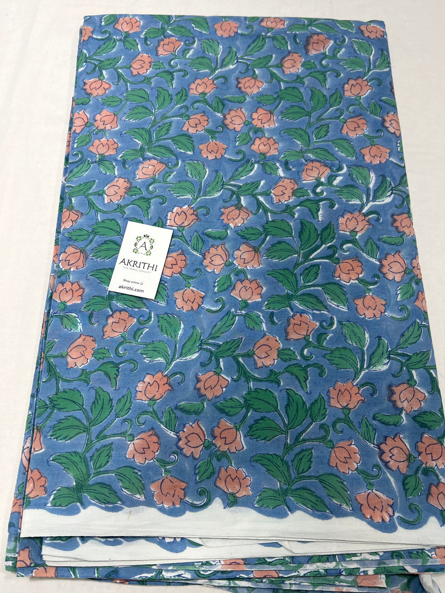 Hand block Printed pure cotton fabric