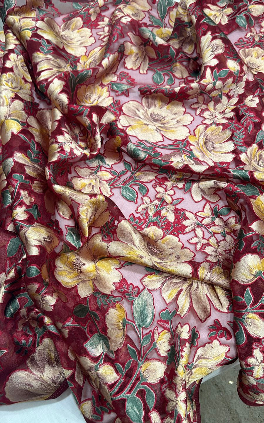 Brasso Digital floral Printed organza fabric