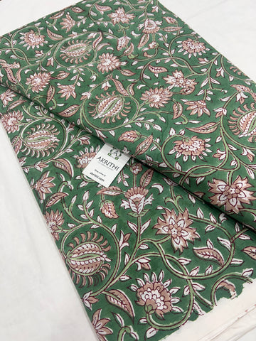 Hand block Printed pure cotton fabric