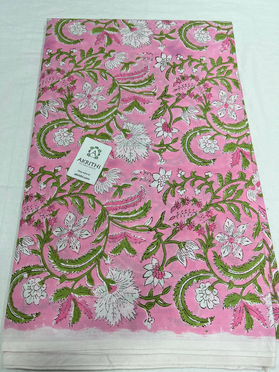 Hand block Printed pure cotton fabric